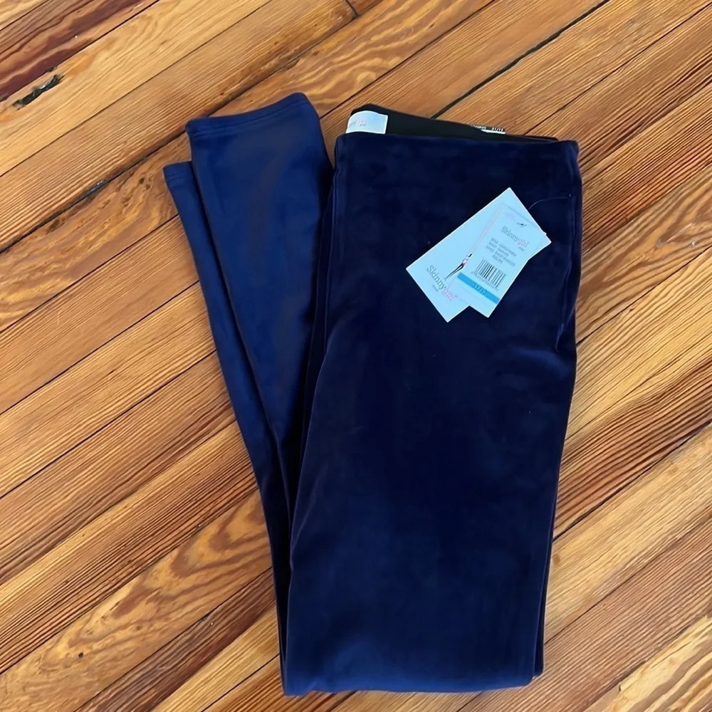 Skinnygirl Bailey Seamless Pull On Velour Pants - Dark Navy Blue - NWT - 12